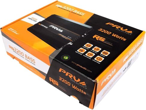 مضخم صوت PRV Audio 3200 واط أحادي الكتلة من الفئة D RS3200 BASS 1 أوم - 12 فولت 3 كيلو أمبير للسيارة، كروس مدمج - مرشحات تمرير دون سرعة الصوت والخسارة مع تعزيز جهير قابل للتعديل - تيفاني ممتاز RCAs in Kuwait