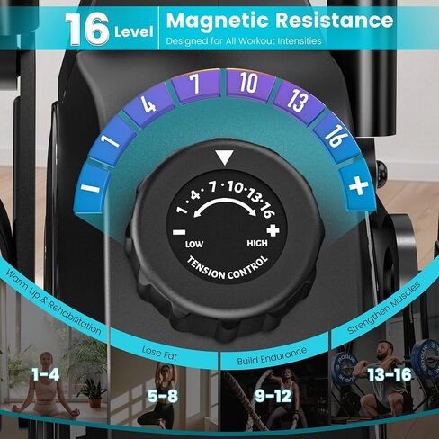 دراجات تمرين راقد للمنزل، دراجة ثابتة مع تمرين الذراع، تطبيق بلوتوث ذكي، سعة 450 رطل، مقاومة مغناطيسية 16 مستوى، شاشة LCD، إعادة تأهيل منزلي لكبار السن البالغين in Kuwait