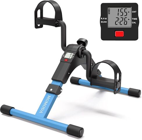 Pedal Exerciser Leg and Arm Exercise Bike with LCD Monitor Foldable (Black/Blue) in Kuwait