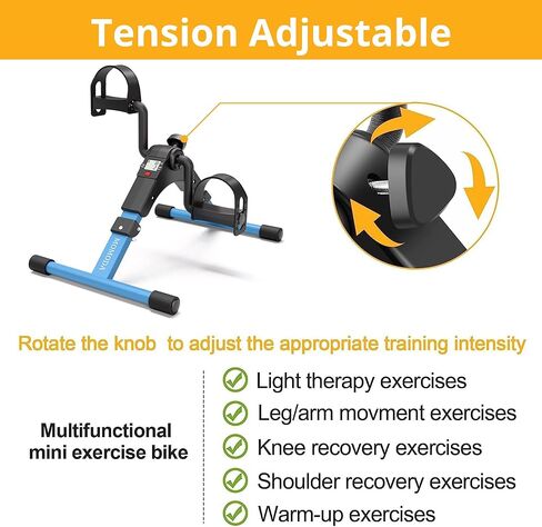 Pedal Exerciser Leg and Arm Exercise Bike with LCD Monitor Foldable (Black/Blue) in Kuwait