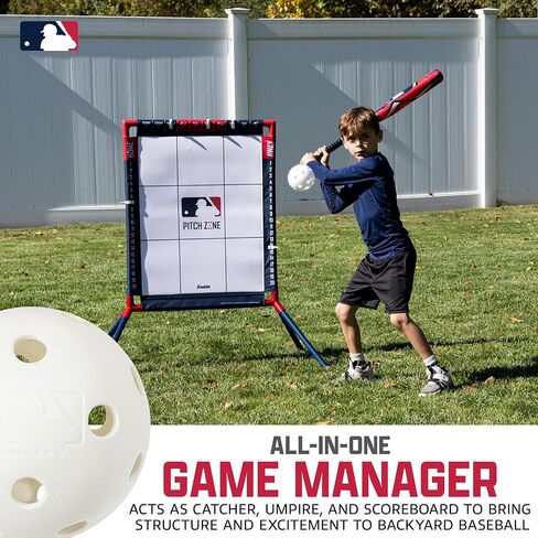 Franklin Sports MLB Baseball Pitch Zone هدف رمي الكرات البلاستيكية - مدرب منطقة الضرب للأطفال لألعاب الفناء الخلفي + التدريب + (3) كرات بلاستيكية - لعبة بيسبول ممتعة للشباب - للأعمار من 6 سنوات فما فوق in Kuwait