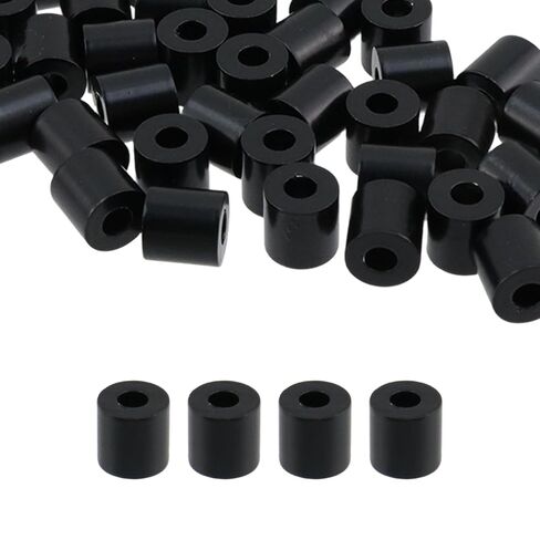 Semetall 50pcs 1/4" Cable Ferrules, Aluminum Stop Sleeves for Wire Rope - Round Hole Crimp Ferrules for 1/4 Inch Cable, Secure Lock(Black,6mm) in Kuwait