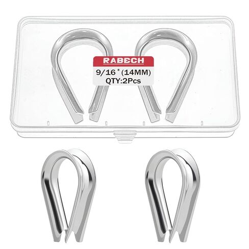 M14 9/16 Inch Wire Rope Thimble 9/16" Stainless Steel Thimbles for Wire Rope Cable Thimble Rigging (Pack of 2Pcs) in Kuwait