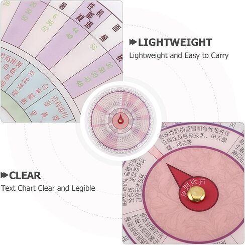MUCKLILY Tcm Diagnosis Wheel for Chinese Medicine Study, Rotating Traditional Chinese Medicine Chart with Wear-resistant Pp Material, Visual Learning Aid for Acupuncture Board Exam Study in Kuwait