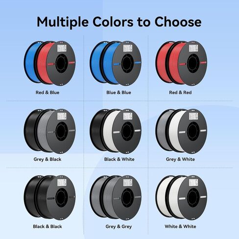 حزمة طابعة Creality Ender 3 V3 SE ثلاثية الأبعاد مع خيوط PLA 4 عبوات (أسود + أبيض + أحمر + أزرق) in Kuwait