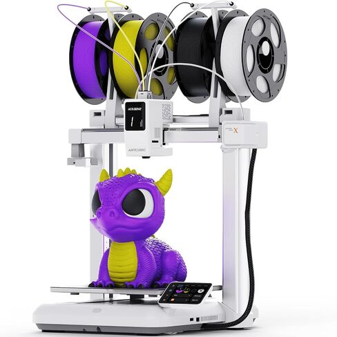 ANYCUBIC Kobra X Fast 3D Printer, Native 4-Color & 19-Color Maximum with 4 ACE 2 Pro, High Speed, Large Build Volume 260*260*260mm, FDM with Auto Leveling for Print Farm Bulk Production Model Sellers in Kuwait