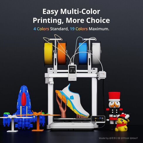 ANYCUBIC Kobra X Fast 3D Printer, Native 4-Color & 19-Color Maximum with 4 ACE 2 Pro, High Speed, Large Build Volume 260*260*260mm, FDM with Auto Leveling for Print Farm Bulk Production Model Sellers in Kuwait