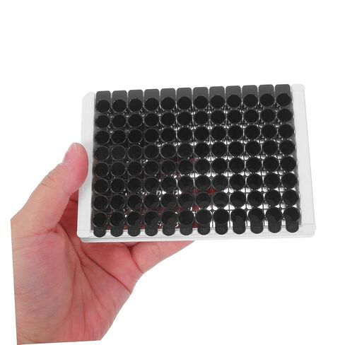 SHINEOFI 96-Well Detachable Microplate with Medium Binding Capacity, Black Frame and Bottom, 360μl Per Well Plastic Plate for Elisa Detection and Lab Automation in Kuwait