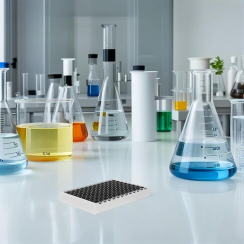 Detachable 96-Well Elisa Microplate with Black Bottom, Medium Binding Surface, 360μl Per Well, Non-sterile Fluorescence and Chemical Analysis Plate for Laboratory and Research Use in Kuwait