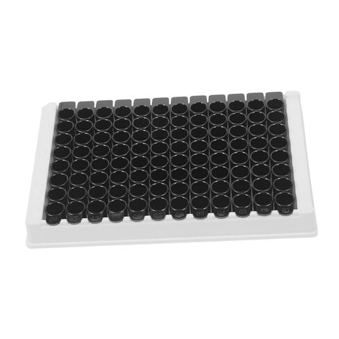 Holibanna 96-Well Black Frame Elisa Plate, 360μl Medium Binding Microplate for Chemical Analysis, Fluorescence Chemiluminescence Detection, Laboratory Research Test Plate in Kuwait