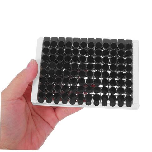 Holibanna 96-Well Black Frame Elisa Plate, 360μl Medium Binding Microplate for Chemical Analysis, Fluorescence Chemiluminescence Detection, Laboratory Research Test Plate in Kuwait