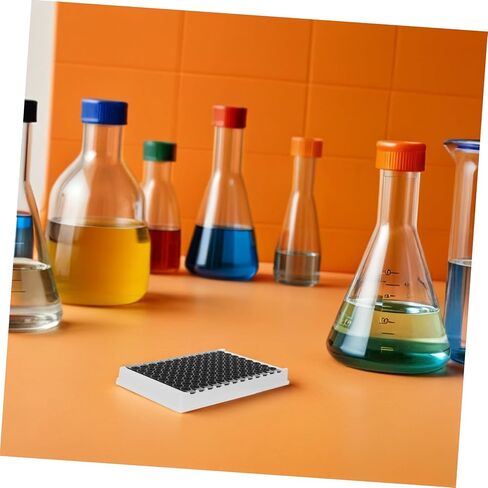 Holibanna 96-Well Black Frame Elisa Plate, 360μl Medium Binding Microplate for Chemical Analysis, Fluorescence Chemiluminescence Detection, Laboratory Research Test Plate in Kuwait