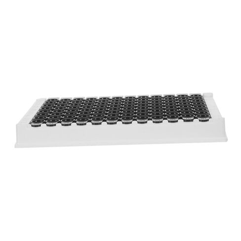Yardwe 96-Well Medium Binding Elisa Microplate with Black Bottom and Frame, 360μl Capacity Per Well, Detachable Plastic Plate Compatible with Microplate Reader for Fluorescence Analysis in Kuwait