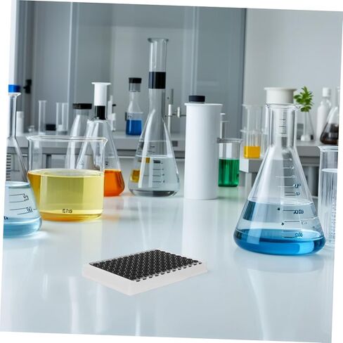 Yardwe 96-Well Medium Binding Elisa Microplate with Black Bottom and Frame, 360μl Capacity Per Well, Detachable Plastic Plate Compatible with Microplate Reader for Fluorescence Analysis in Kuwait