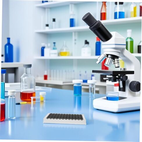 Yardwe 96-Well Medium Binding Elisa Microplate with Black Bottom and Frame, 360μl Capacity Per Well, Detachable Plastic Plate Compatible with Microplate Reader for Fluorescence Analysis in Kuwait