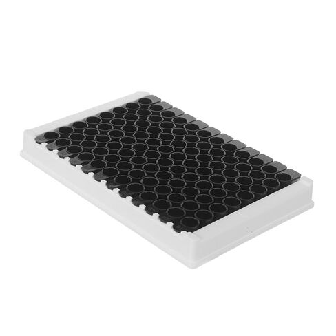 Detachable 96-Well Elisa Plate with 360μl Capacity Per Well, Black Bottom and Frame, Plastic Material, Medium-Binding Surface for Lab Equipment Use in Chemical Analysis and Lab in Kuwait