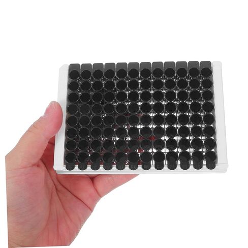 96-Well Medium-Binding Elisa Plate with Black Frame, 360μl Detachable Microplate for Chemiluminescence and Fluorescent Lab Experiments in Kuwait