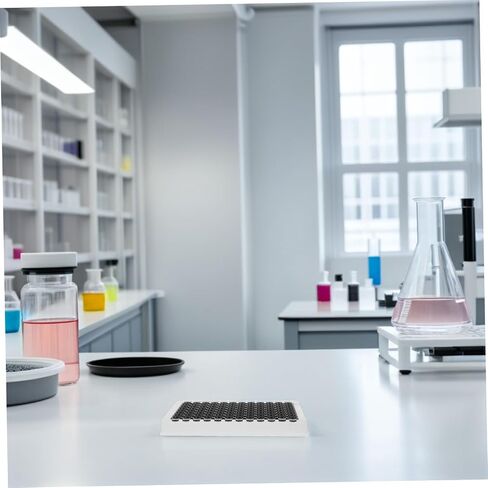 96-Well Medium-Binding Elisa Plate with Black Frame, 360μl Detachable Microplate for Chemiluminescence and Fluorescent Lab Experiments in Kuwait