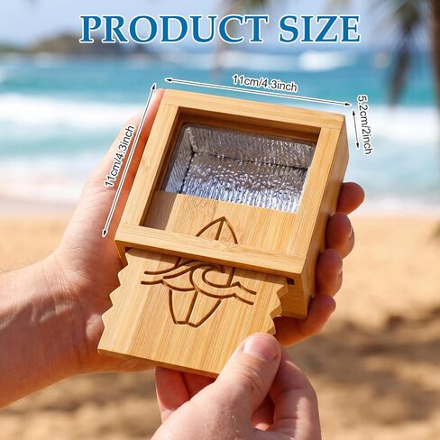 Surf Wax Box Bamboo Surf Wax Storage Holder with Insulated Interior Comb Remover Works for Surfers Beach Trip Surfing Sup Kiteboarding Skimboarding Waterproof Gifts in Kuwait