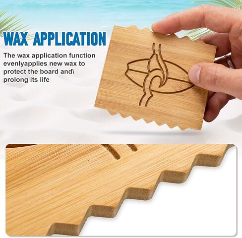 Surf Wax Box Bamboo Surf Wax Storage Holder with Insulated Interior Comb Remover Works for Surfers Beach Trip Surfing Sup Kiteboarding Skimboarding Waterproof Gifts in Kuwait
