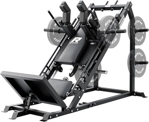 جهاز ضغط الأرجل والقرفصاء 3 في 1 من RitFit Gazelle Pro - جهاز ضغط الأرجل الفولاذي عالي الشد، سعة 2000 رطل، زوايا قابلة للتعديل مع تخزين الوزن in Kuwait