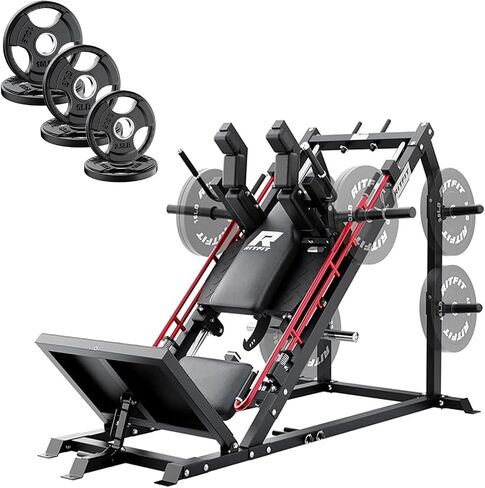 جهاز ضغط الأرجل والقرفصاء 3 في 1 من RitFit Gazelle Pro - جهاز ضغط الأرجل الفولاذي عالي الشد، سعة 2000 رطل، زوايا قابلة للتعديل مع تخزين الوزن in Kuwait