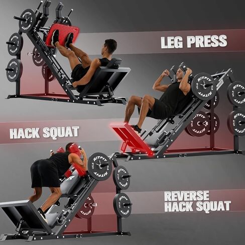 جهاز ضغط الأرجل والقرفصاء 3 في 1 من RitFit Gazelle Pro - جهاز ضغط الأرجل الفولاذي عالي الشد، سعة 2000 رطل، زوايا قابلة للتعديل مع تخزين الوزن in Kuwait
