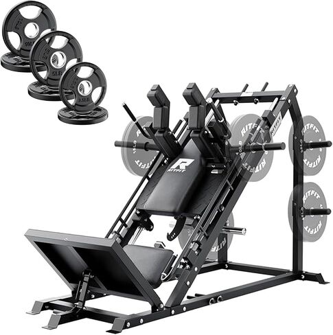 جهاز ضغط الأرجل والقرفصاء 3 في 1 من RitFit Gazelle Pro - جهاز ضغط الأرجل الفولاذي عالي الشد، سعة 2000 رطل، زوايا قابلة للتعديل مع تخزين الوزن in Kuwait