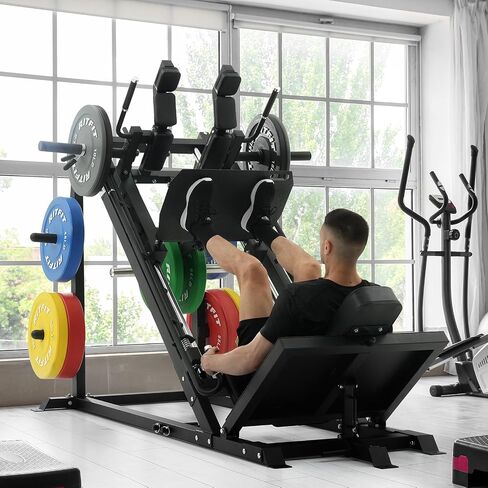 جهاز ضغط الأرجل والقرفصاء 3 في 1 من RitFit Gazelle Pro - جهاز ضغط الأرجل الفولاذي عالي الشد، سعة 2000 رطل، زوايا قابلة للتعديل مع تخزين الوزن in Kuwait