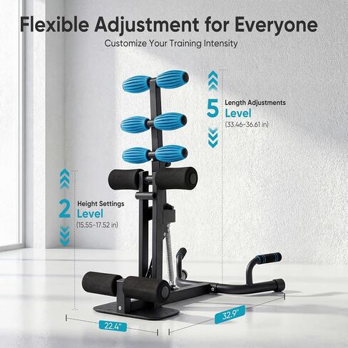 OLIXIS Deep Squat Machine, All-in-One Exercise Equipment for Home Gym, Adjustable Squat Machine for Glutes & Legs, Easy to Assemble, 32.9x22.4x36.6 in, 300 lbs Weight Capacity, Black & Blue in Kuwait