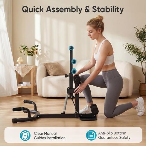 OLIXIS Deep Squat Machine, All-in-One Exercise Equipment for Home Gym, Adjustable Squat Machine for Glutes & Legs, Easy to Assemble, 32.9x22.4x36.6 in, 300 lbs Weight Capacity, Black & Blue in Kuwait
