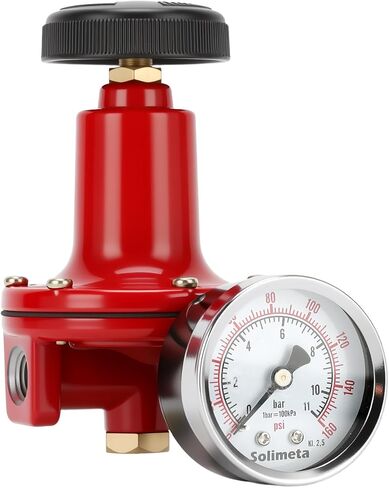 0-60 PSI Propane Regulator with Pressure Gauge,1/4 Inch FNPT Inlet/Outlet, Aluminum in Saudi Arabia