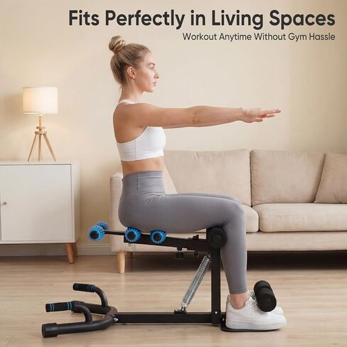 OLIXIS Deep Squat Machine, All-in-One Exercise Equipment for Home Gym, Adjustable Squat Machine for Glutes & Legs, Easy to Assemble, 32.9x22.4x36.6 in, 300 lbs Weight Capacity, Black & Blue in Kuwait
