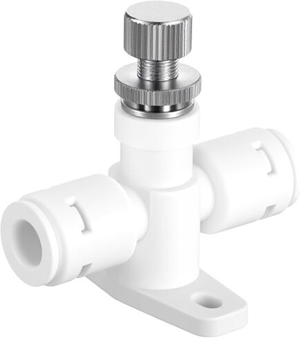 1/4" Water Flow Control Valve, RO Filter System Adjustable 2-Way Needle Valve with Base, POM Plastic Pressure Reducer and Flow Regulator for Water Purifier Machine Dispenser in Saudi Arabia