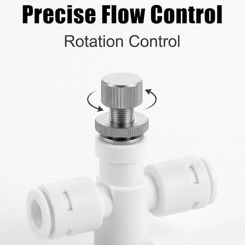 1/4" Water Flow Control Valve, RO Filter System Adjustable 2-Way Needle Valve with Base, POM Plastic Pressure Reducer and Flow Regulator for Water Purifier Machine Dispenser in Saudi Arabia