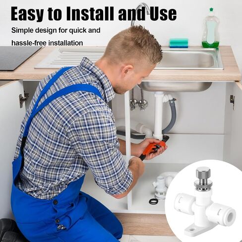 1/4" Water Flow Control Valve, RO Filter System Adjustable 2-Way Needle Valve with Base, POM Plastic Pressure Reducer and Flow Regulator for Water Purifier Machine Dispenser in Saudi Arabia