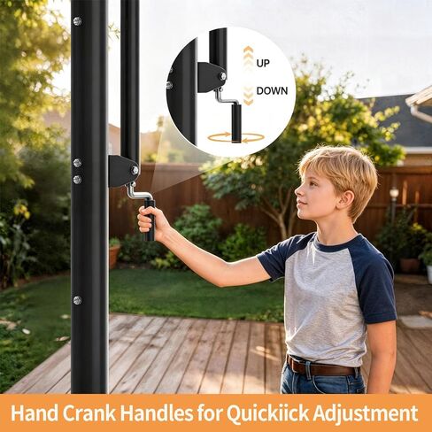 54 Inch In-Ground Basketball Hoop，Adjustable Height 7-10 Feet with Crank，Suitable for Teenagers and Adults in Kuwait