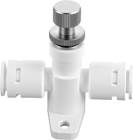 1/4" Water Flow Control Valve, RO Filter System Adjustable 2-Way Needle Valve with Base, POM Plastic Pressure Reducer and Flow Regulator for Water Purifier Machine Dispenser in Saudi Arabia