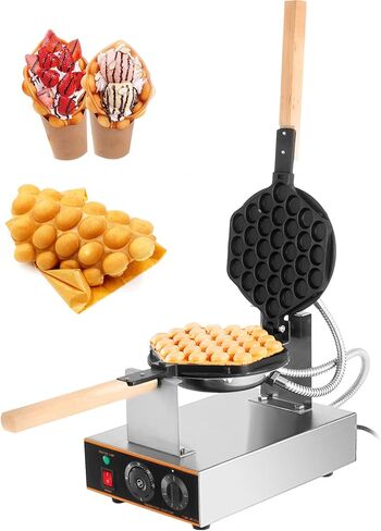 Vevor Commercial Bubble Waffle Maker ، 1400 واط آلة وافل بيض غير لاصقة ، 180 درجة قابلة للتدوير لانتفاخ الفقاعة ، والتحكم في الوقت والوقت ، والفولاذ المقاوم للصدأ مع مقبض خشبي ، للمطاعم ، وحانات الوجبات الخفيفة والمخبز in Kuwait
