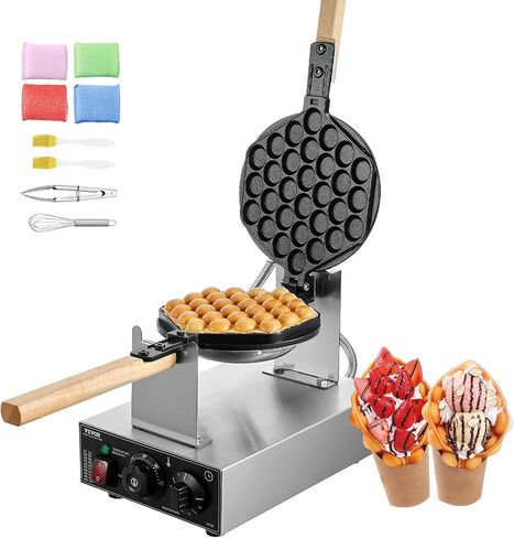 Vevor Commercial Bubble Waffle Maker ، 1400 واط آلة وافل بيض غير لاصقة ، 180 درجة قابلة للتدوير لانتفاخ الفقاعة ، والتحكم في الوقت والوقت ، والفولاذ المقاوم للصدأ مع مقبض خشبي ، للمطاعم ، وحانات الوجبات الخفيفة والمخبز in Kuwait