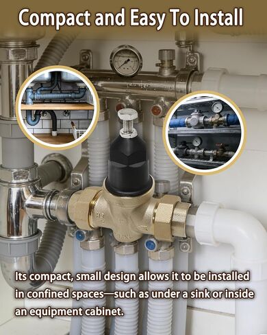 1-NR3XLDU 1" NR3XL Pressure Reducing Valve, Water Pressure Regulator 1 Inch with Double Union FNPT Connection & Stainless Steel Strainer Screen, for Residential, Commercial in Kuwait