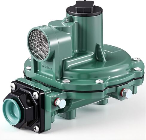 منظم المرحلة الثانية من Landhoow Propane متوافق مع R622-DFF، التحكم في ضغط الغاز LP، 9-13 بوصة ضغط مخرج W. C.، 1,400,000 وحدة حرارية بريطانية/ساعة، وصلات NPT 3/4 بوصة، تخفيف الأمان للاستخدام التجاري in Kuwait