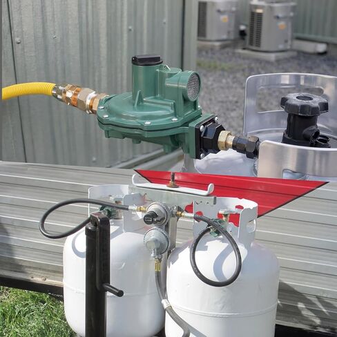 منظم المرحلة الثانية من Landhoow Propane متوافق مع R622-DFF، التحكم في ضغط الغاز LP، 9-13 بوصة ضغط مخرج W. C.، 1,400,000 وحدة حرارية بريطانية/ساعة، وصلات NPT 3/4 بوصة، تخفيف الأمان للاستخدام التجاري in Kuwait