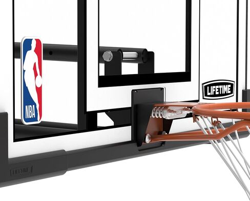 طوق كرة سلة قابل للتعديل على الأرض من NBA مدى الحياة، لوحة خلفية مقاومة للكسر بإطار فولاذي مقاس 52 بوصة، ارتفاع رفع كهربائي قابل للتعديل 7.5-10 قدم، حافة Slam-It in Kuwait