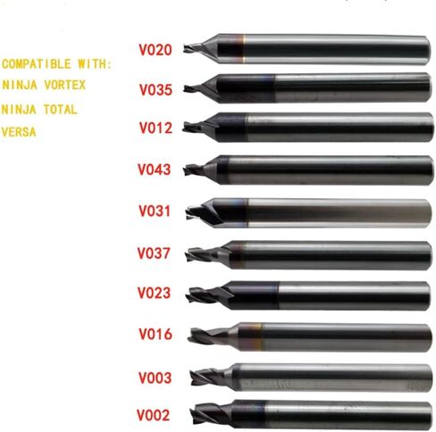 End Milling Cutter in Carbide V020 V003 V012 V037 V035 V002 V043 V023 V016 V031 for KEYLINE NINJA VORTEX & VERSA & NINJA TOTAL Key Machines(5pcs) (V043) in Kuwait