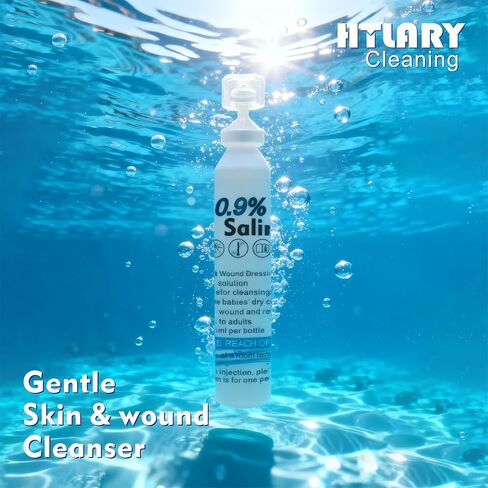 Sterile Saline Solution, 20-Pack Skin and Wound Cleanser, 0.9% Sodium Chloride Wound Wash & Nasal Rinse in Kuwait