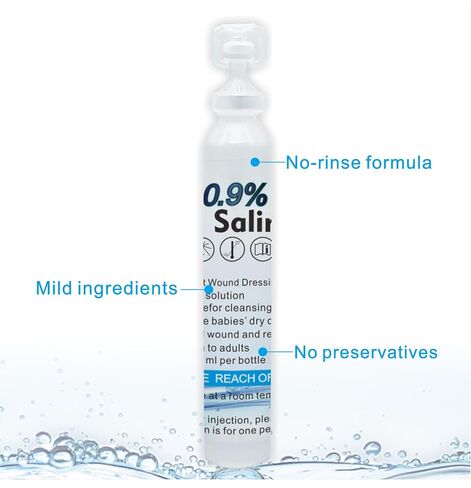 Sterile Saline Solution, 20-Pack Skin and Wound Cleanser, 0.9% Sodium Chloride Wound Wash & Nasal Rinse in Kuwait