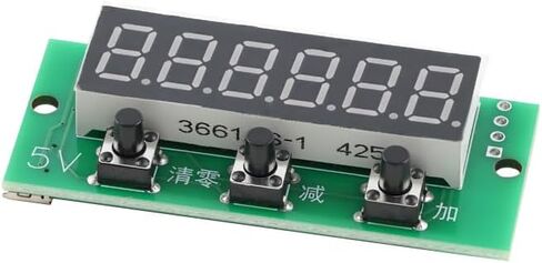 2 قطعة تيار مستمر 5 فولت 0-999999 وحدة عداد رقمي إلكتروني عداد 6 أرقام 0.36 بوصة وحدة عرض LED حمراء in Kuwait