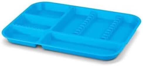 5 Pcs Dental Instrument Divided Tray Autoclavable Medical Instrument Tray Size B - 13 1/2" x 9 5/8" x 7/8" Blue in Kuwait
