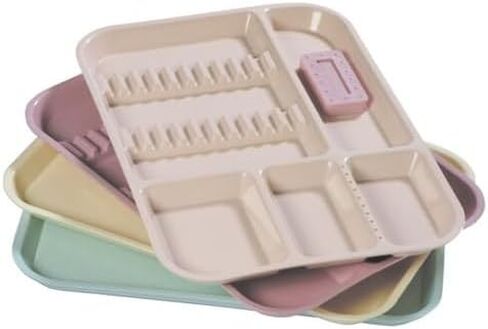 5 Pcs Dental Instrument Divided Tray Autoclavable Medical Instrument Tray Size B - 13 1/2" x 9 5/8" x 7/8" Blue in Kuwait
